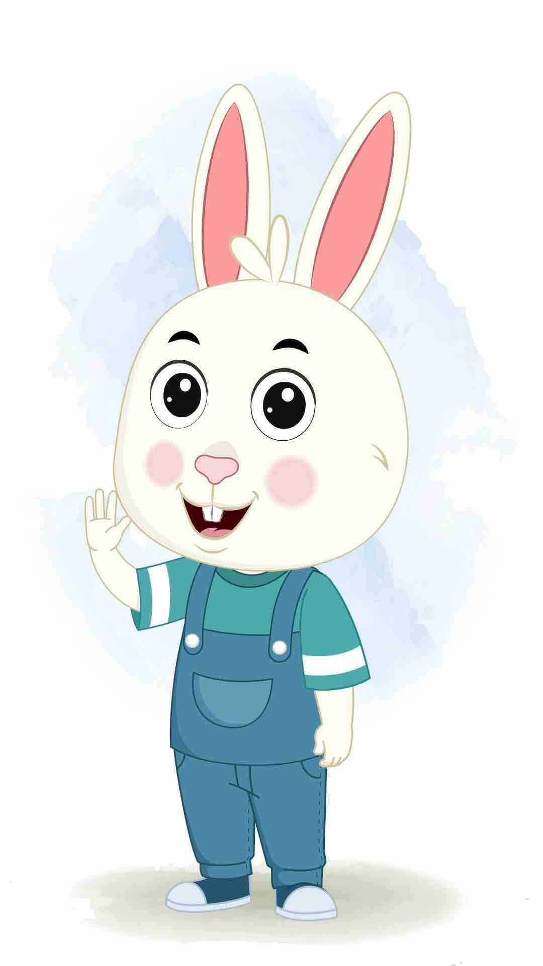 A rabbit saying hello animated cartoon character aka bunny the rabbit