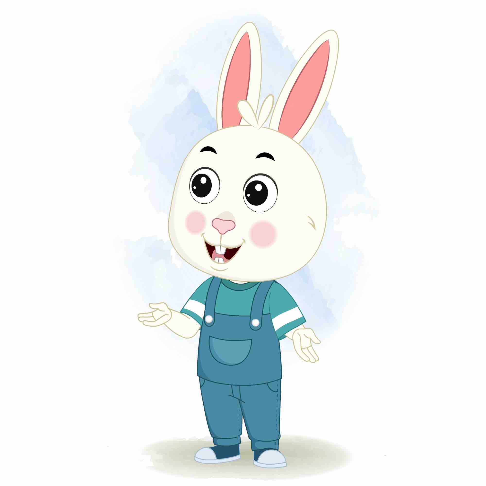 A rabbit talking animated cartoon character aka bunny the rabbit