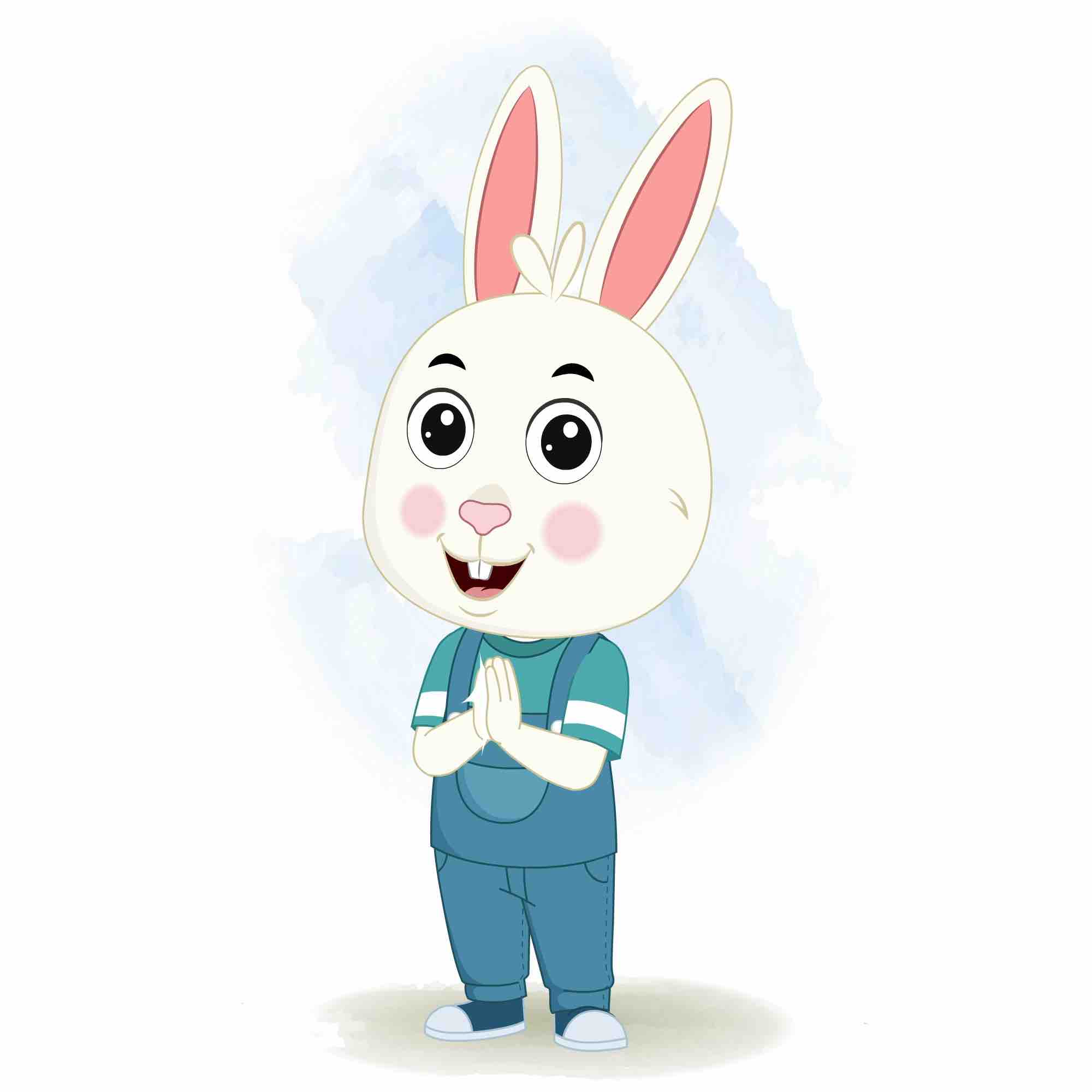 A rabbit clapping animated cartoon character aka bunny the rabbit