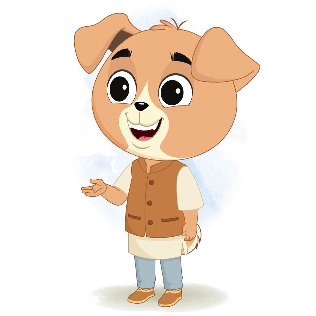 A cute little dog talking animated cartoon character aka tara the dog