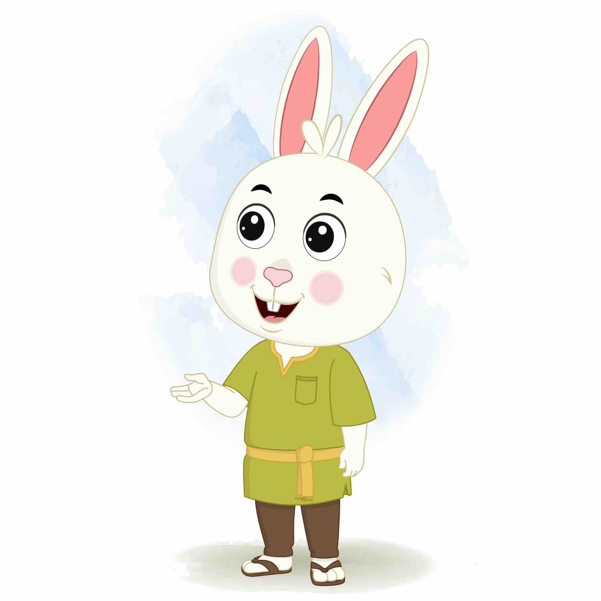 A rabbit talking animated cartoon character aka heera the rabbit