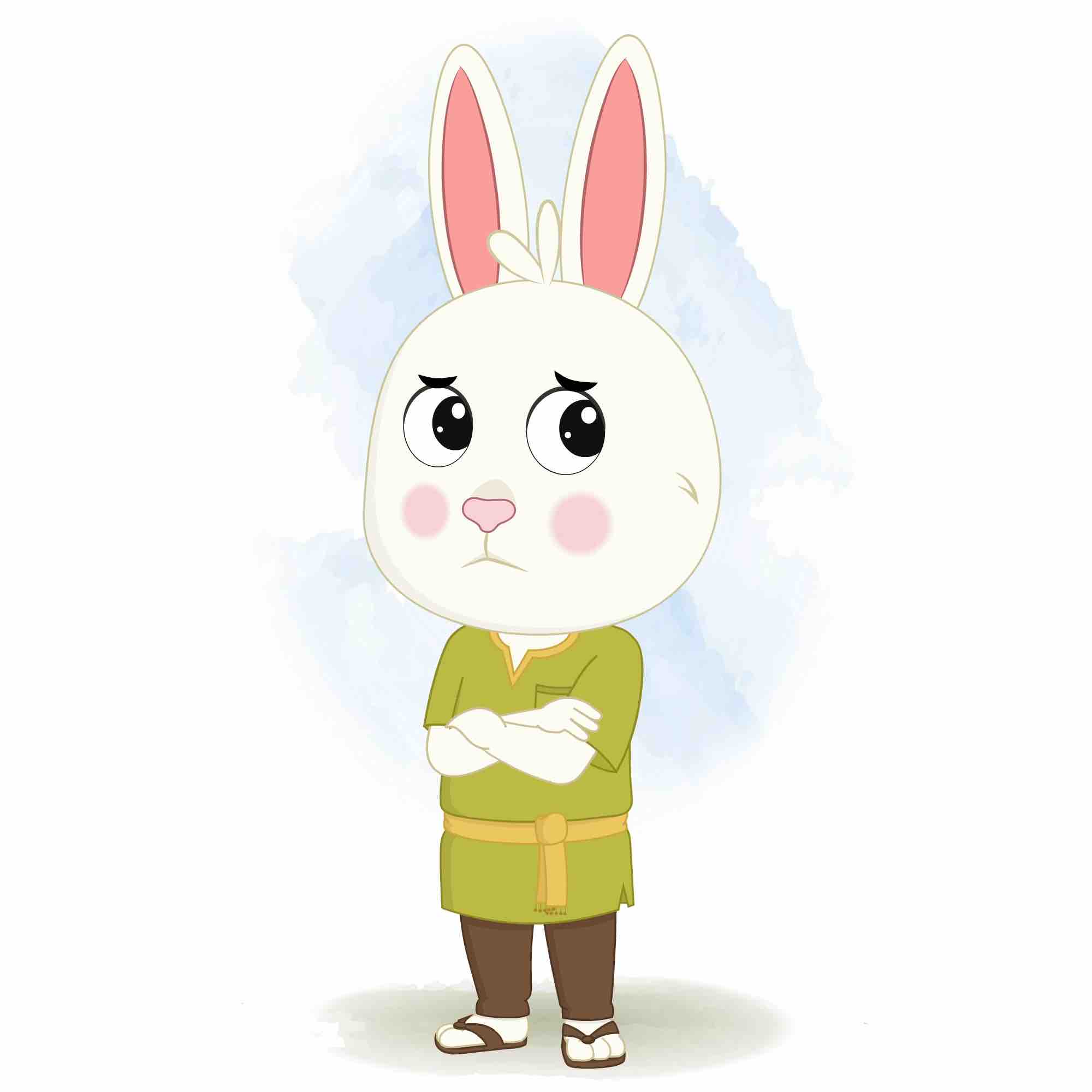 An annoyed rabbit animated cartoon character aka heera the rabbit