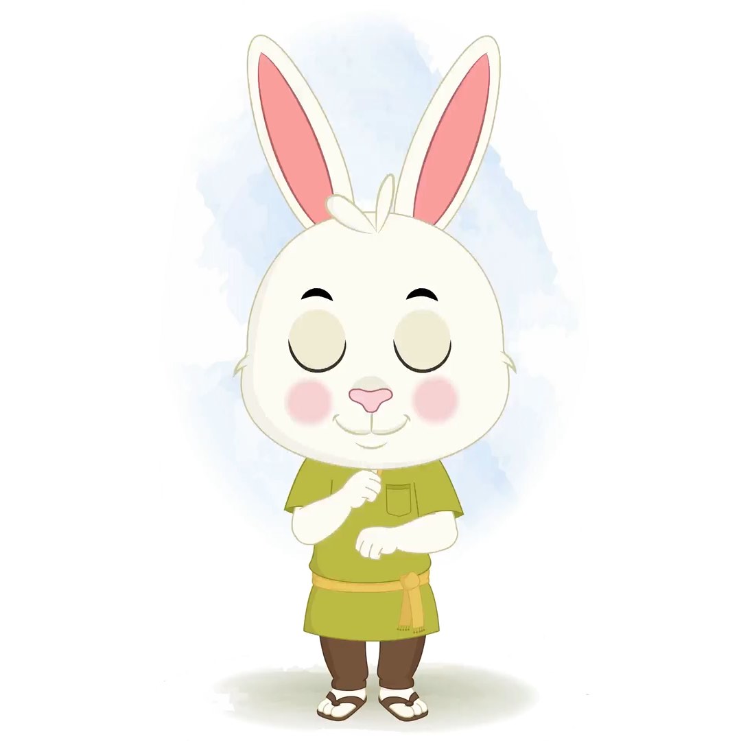 A rabbit dancing animated cartoon character aka heera the rabbit