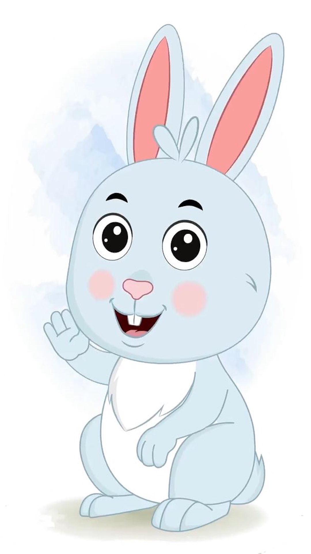 A cute rabbit saying hello animated cartoon character aka drax the rabbit