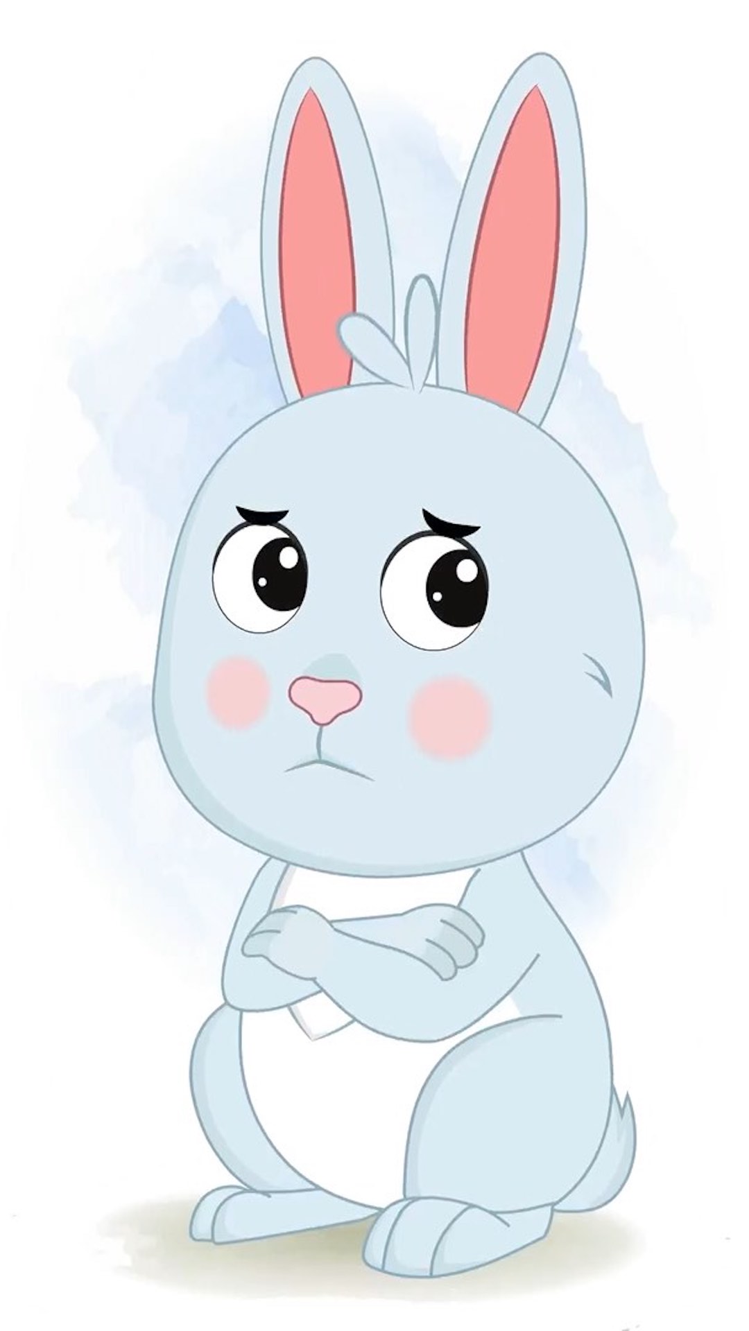 A cute annoyed rabbit animated cartoon character aka drax the rabbit