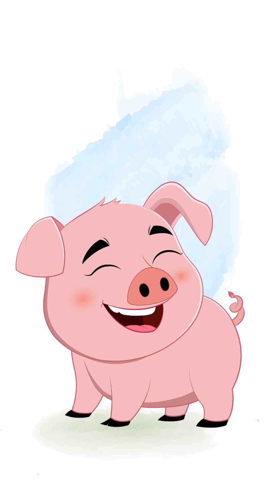 A cute pig dancing animated cartoon character aka lilu the pig