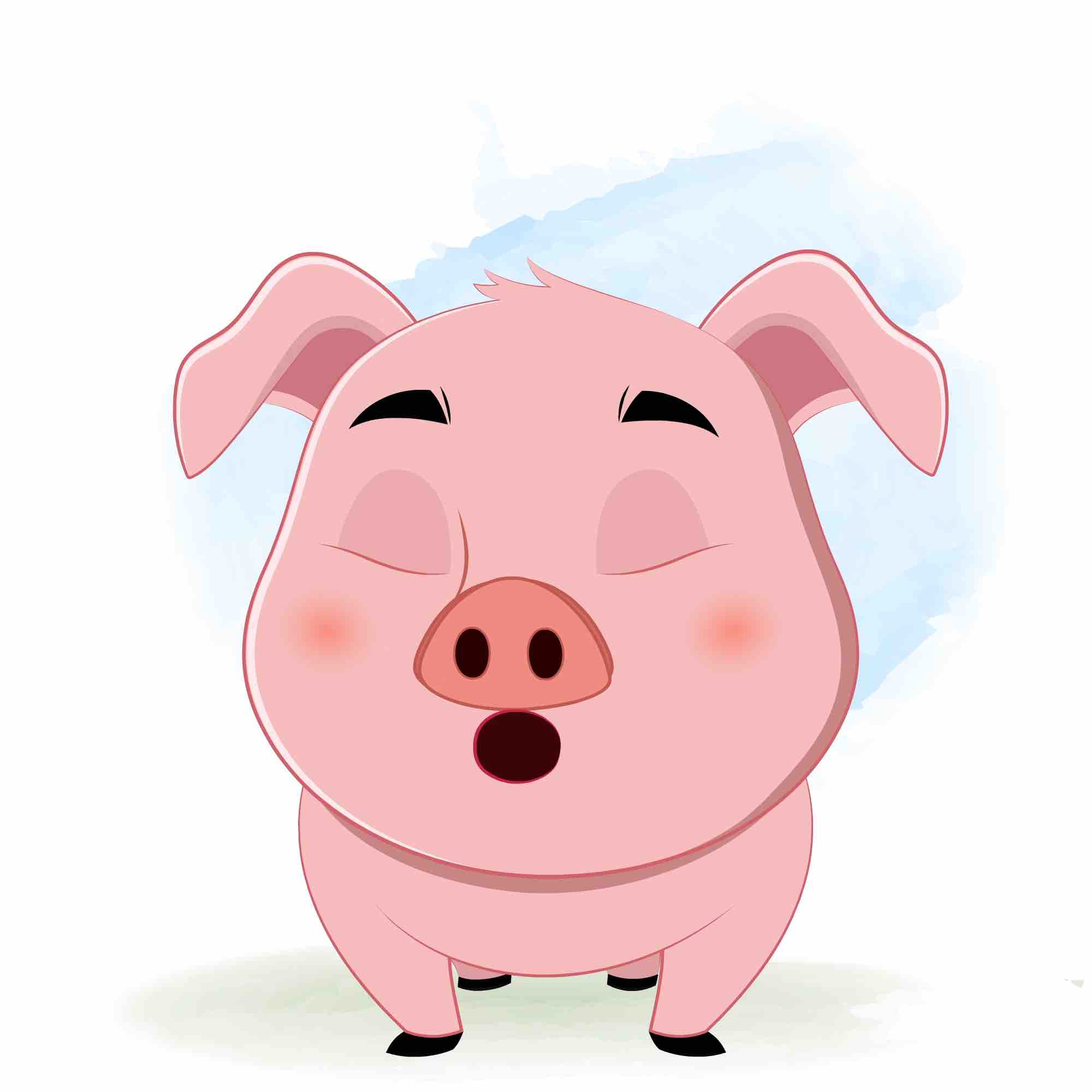 A pig saying no animated cartoon character