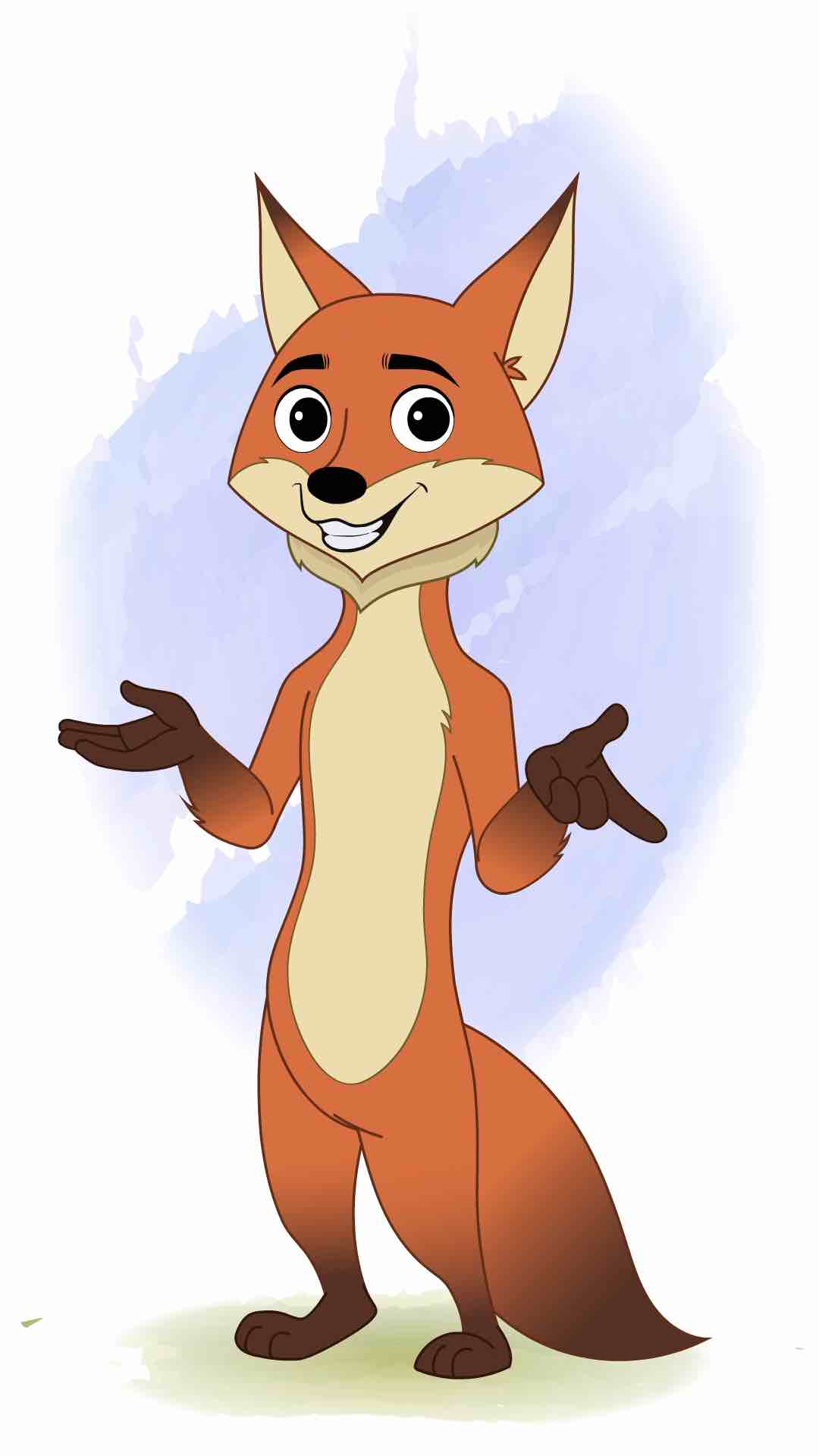 A little fox talking animated cartoon character aka fuxo the fox