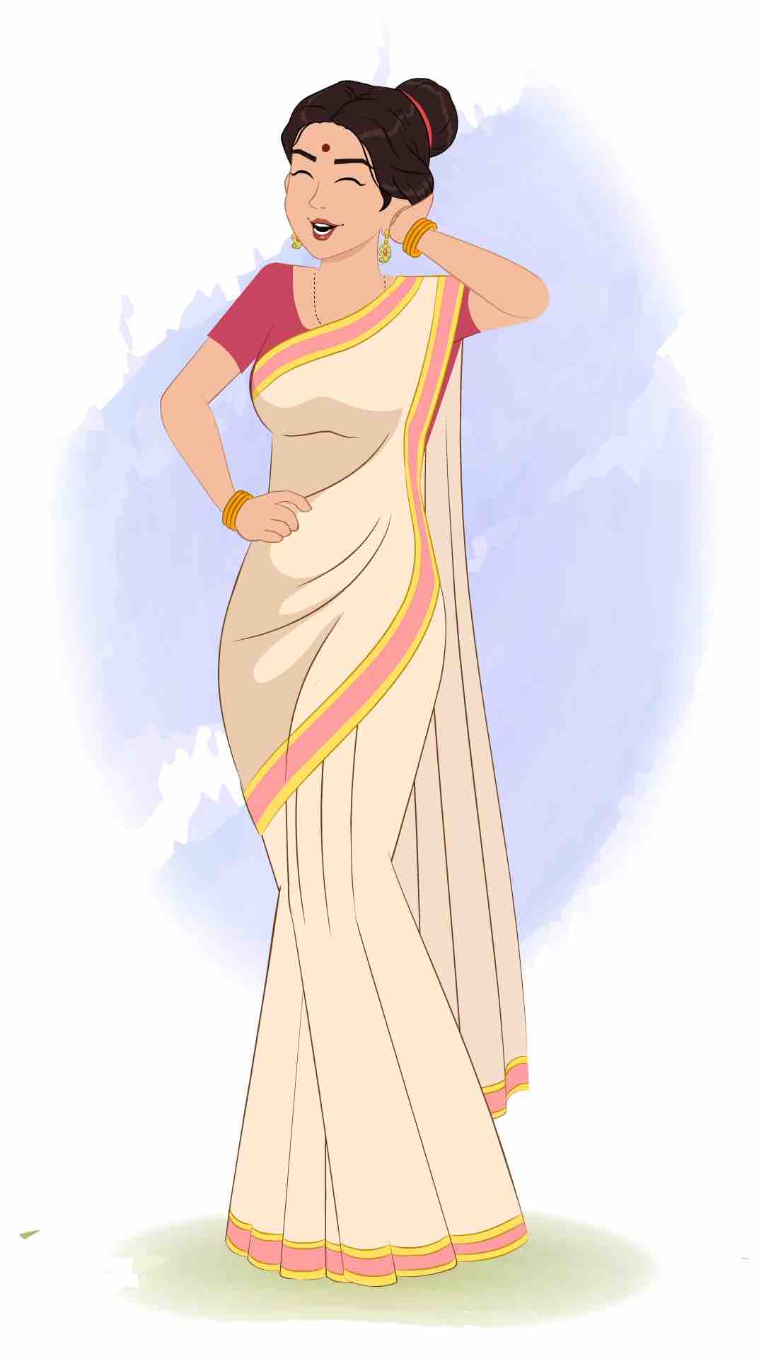 A beautiful Indian woman dancing animated cartoon character aka shristi