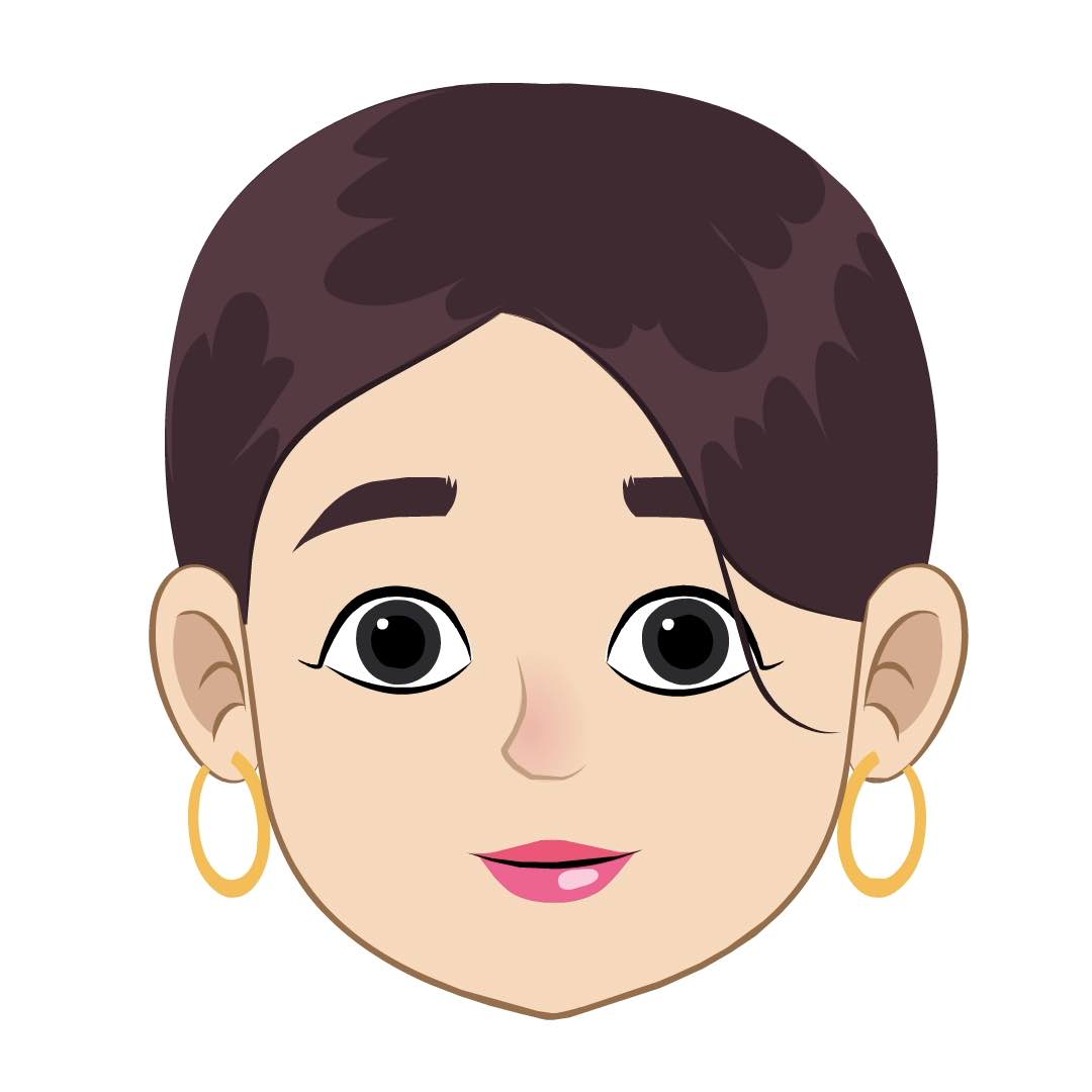 A housekeeper animated cartoon face with different facial expressions aka avni