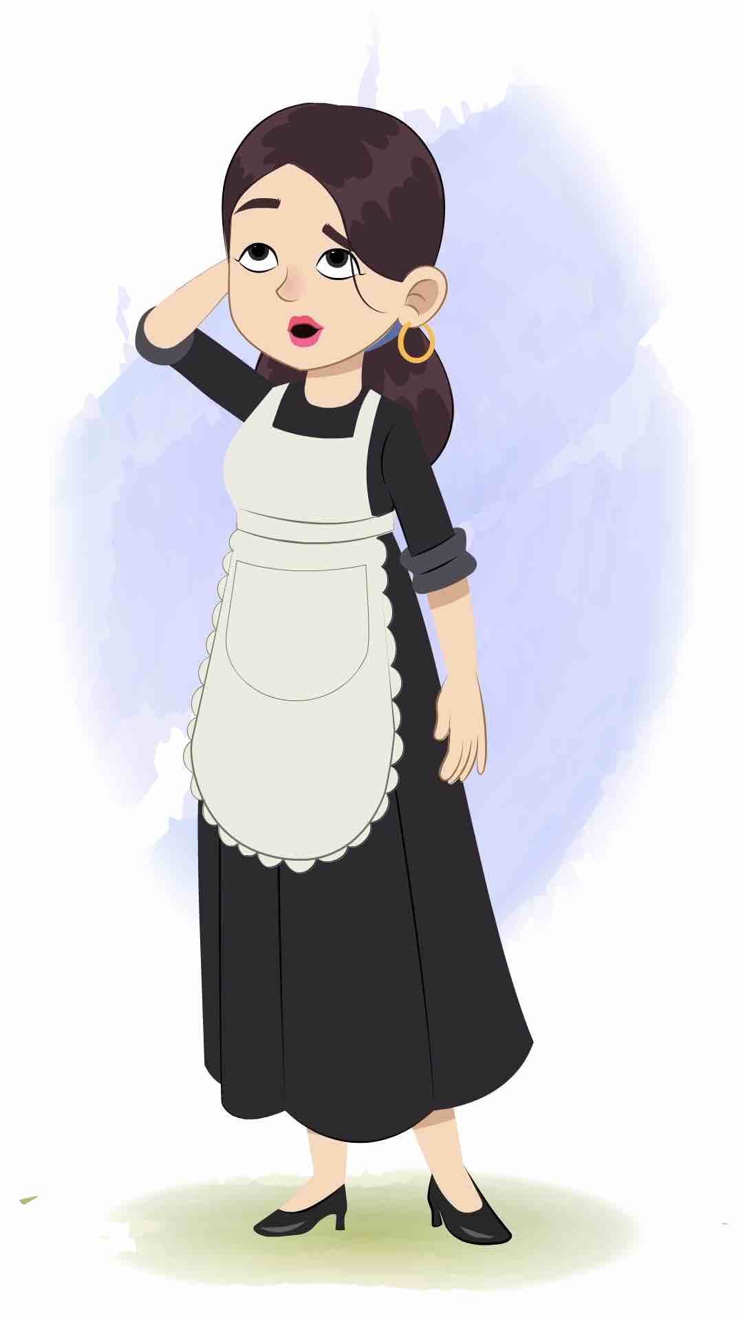 A confused housekeeper animated cartoon character aka avni