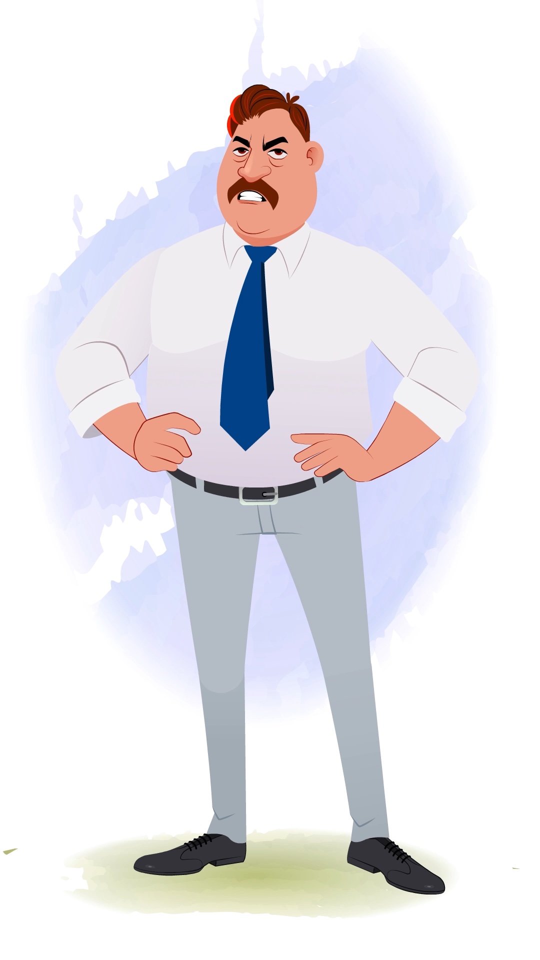 An angry Indian business man animated cartoon character aka Mr. Parker