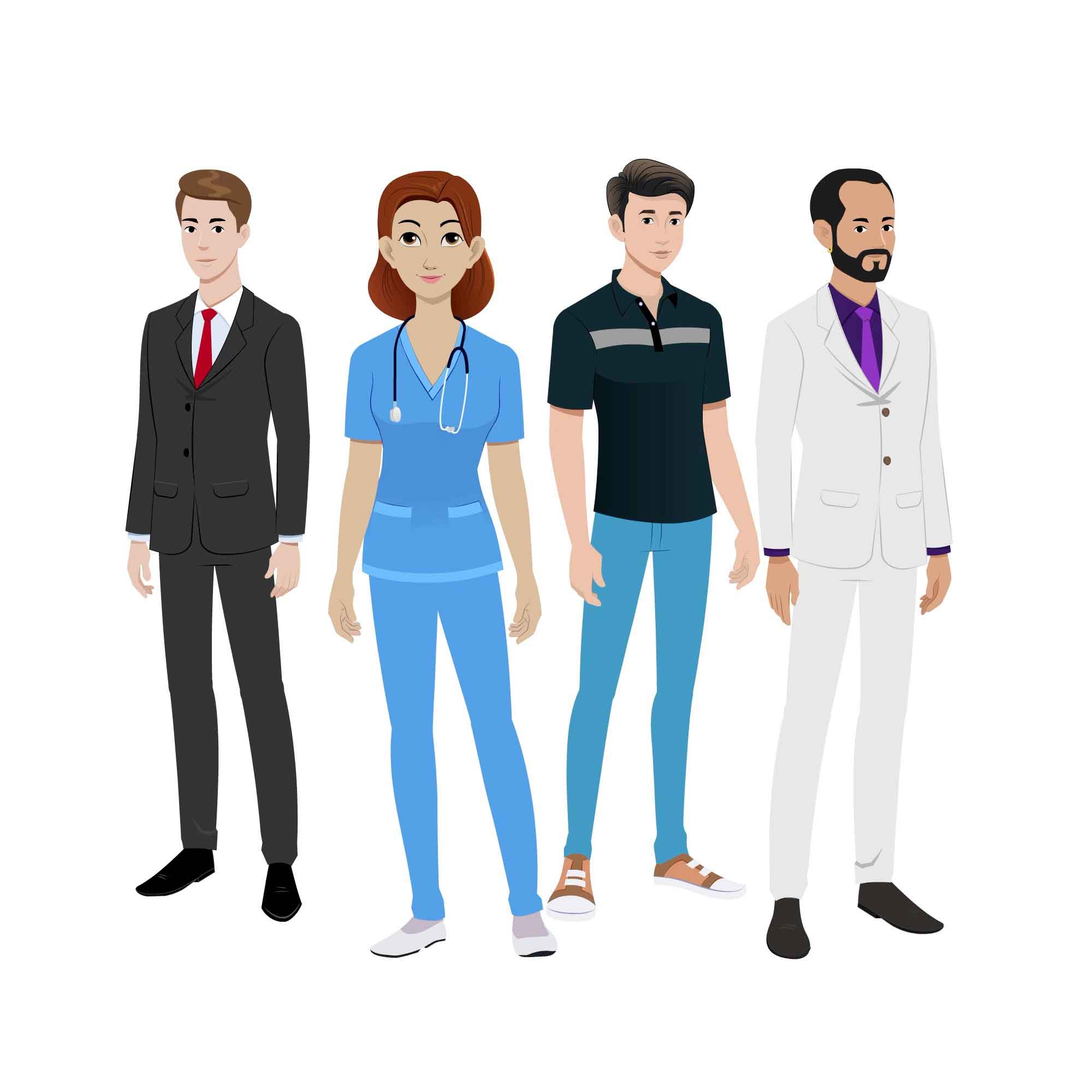 Business Animated Vector Cartoon Characters